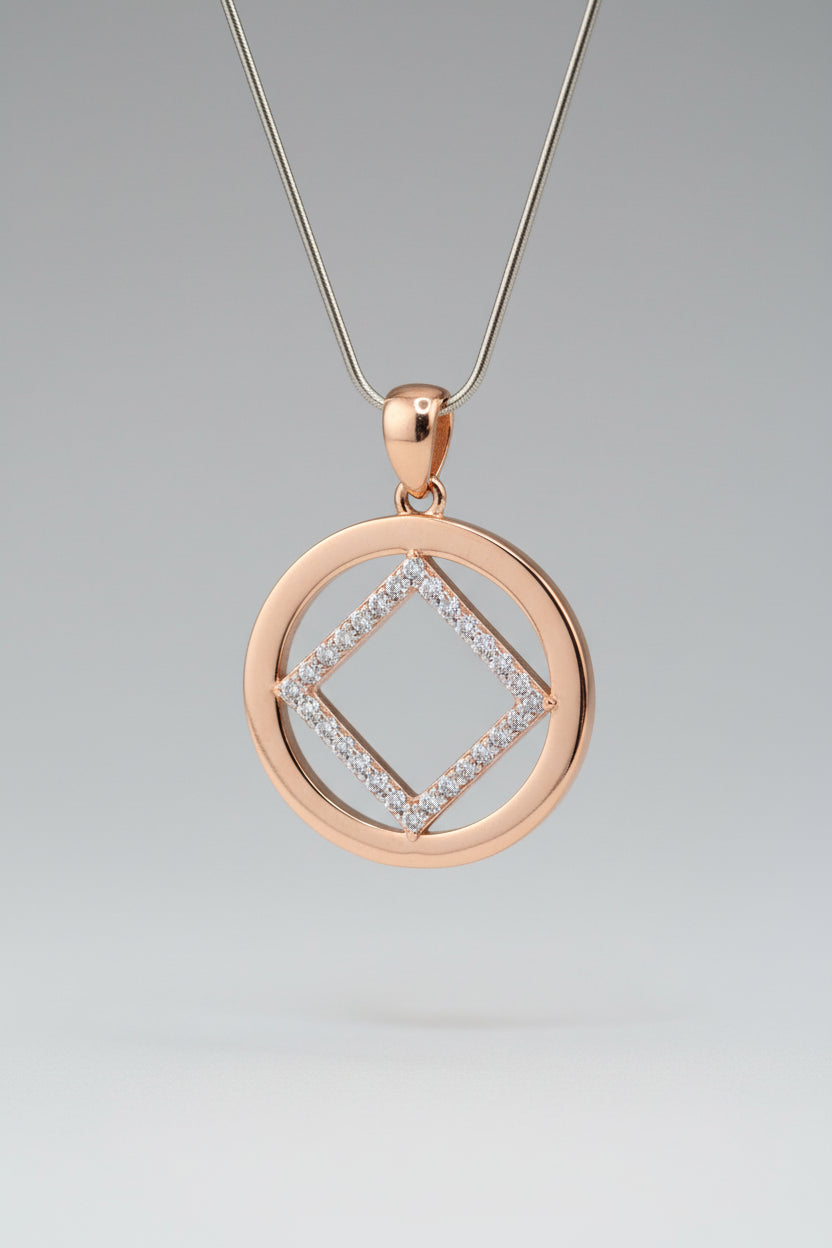 Rose Gold NA Service Symbol with CZ stones