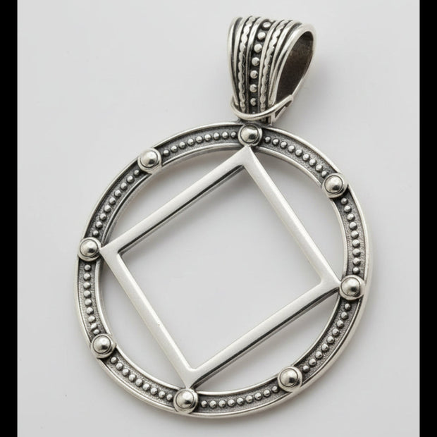 Large Native Service Symbol Pendant .925 sterling silver