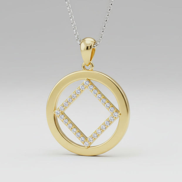18k Gold plated NA Service Symbol with CZ stones