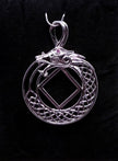 Dragon with NA Service Symbol Pendant .925 sterling silver