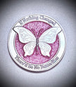 Custom Engraved NA Pink Butterfly Medallion
