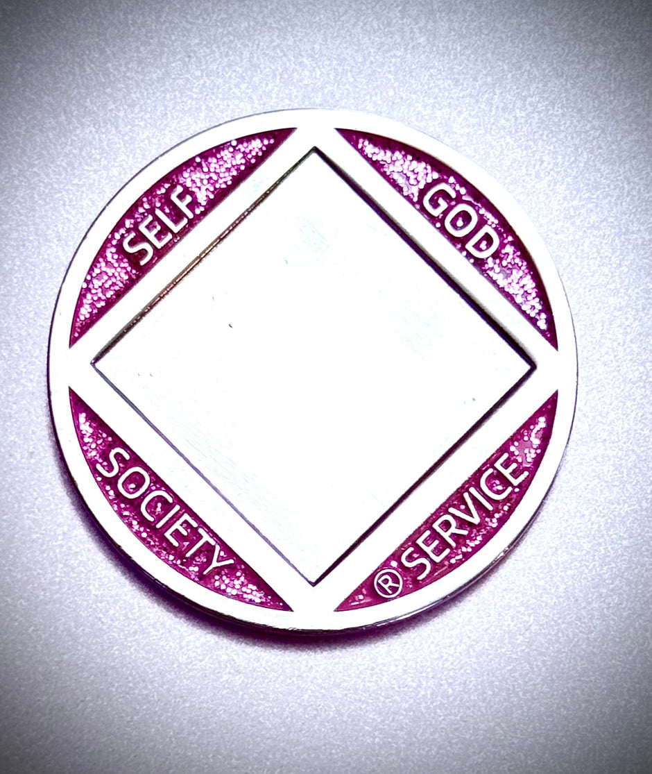 Custom Engraved NA Pink Butterfly Medallion