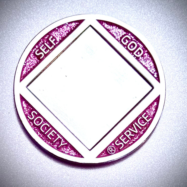 Custom Engraved NA Pink Butterfly Medallion