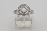 NA Sterling Silver Service Symbol Ring with CZ stones