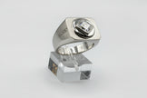 NA Service Symbol Ring with a large Cubic Zirconia Stone .925
