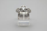 NA Ring Service Symbol with Cubic Zirconia Stone Center and cz accents around band .925