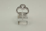 NA Ring Service Symbol with Cubic Zirconia Stone Center and cz accents around band .925