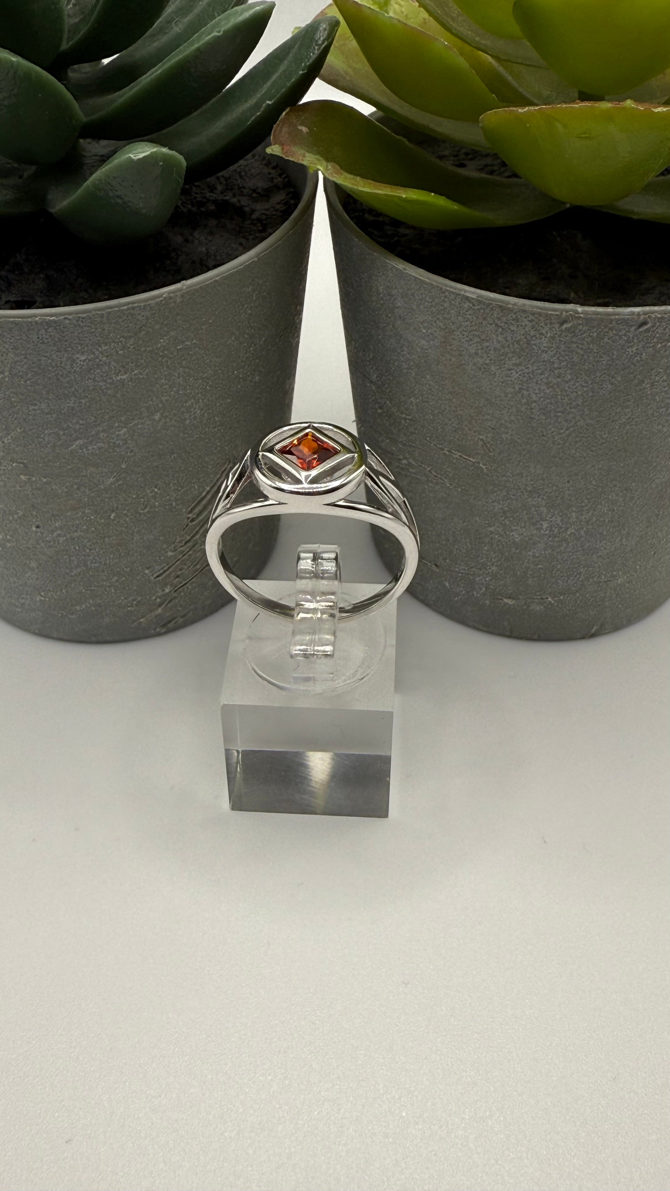 NA Sterling Silver Service Symbol Ring with CZ & NA on the sides