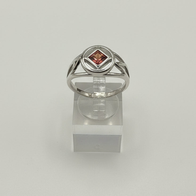 NA Sterling Silver Service Symbol Ring with CZ & NA on the sides