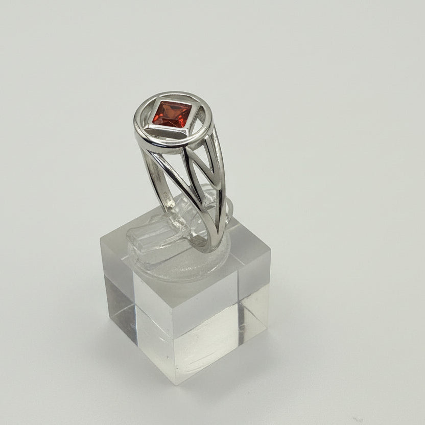 NA Sterling Silver Service Symbol Ring with CZ & NA on the sides