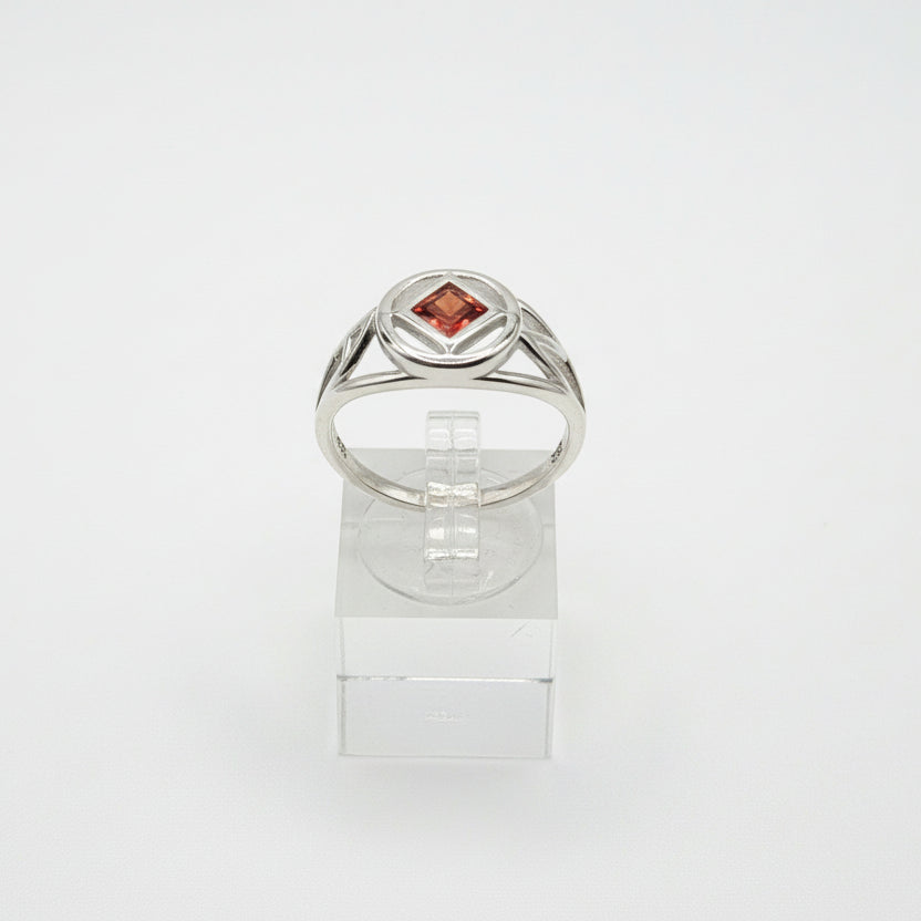 NA Sterling Silver Service Symbol Ring with CZ & NA on the sides