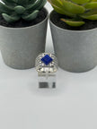 NA Sterling Silver .925 Men's Basket Weave Ring with Genuine Blue Lapis
