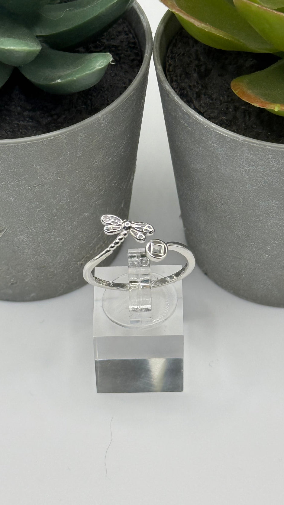 NA Service Symbol with Dragonfly Ring .925 Sterling Silver Ring