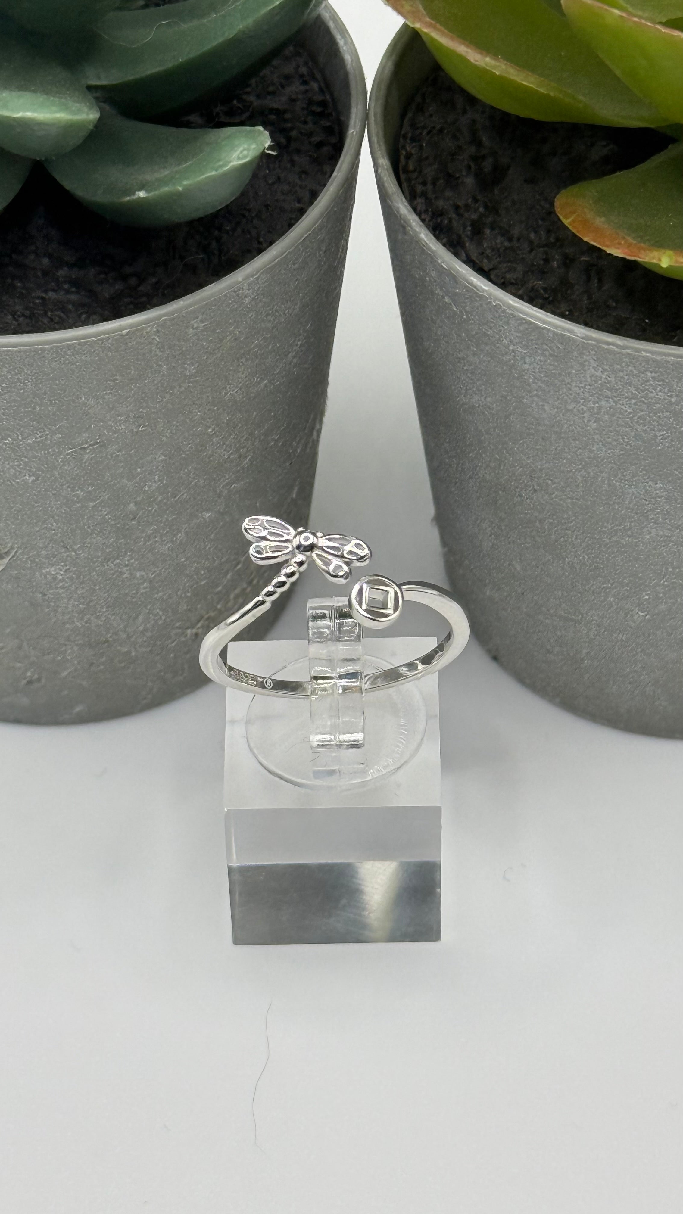 NA Service Symbol with Dragonfly Ring .925 Sterling Silver Ring