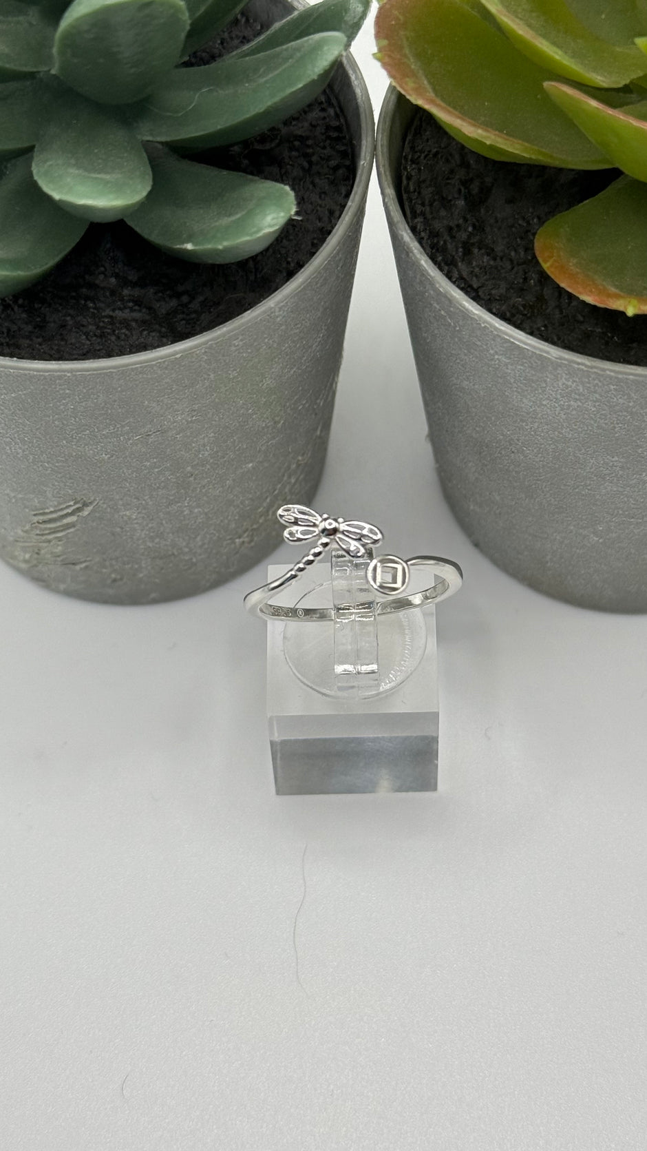 NA Service Symbol with Dragonfly Ring .925 Sterling Silver Ring