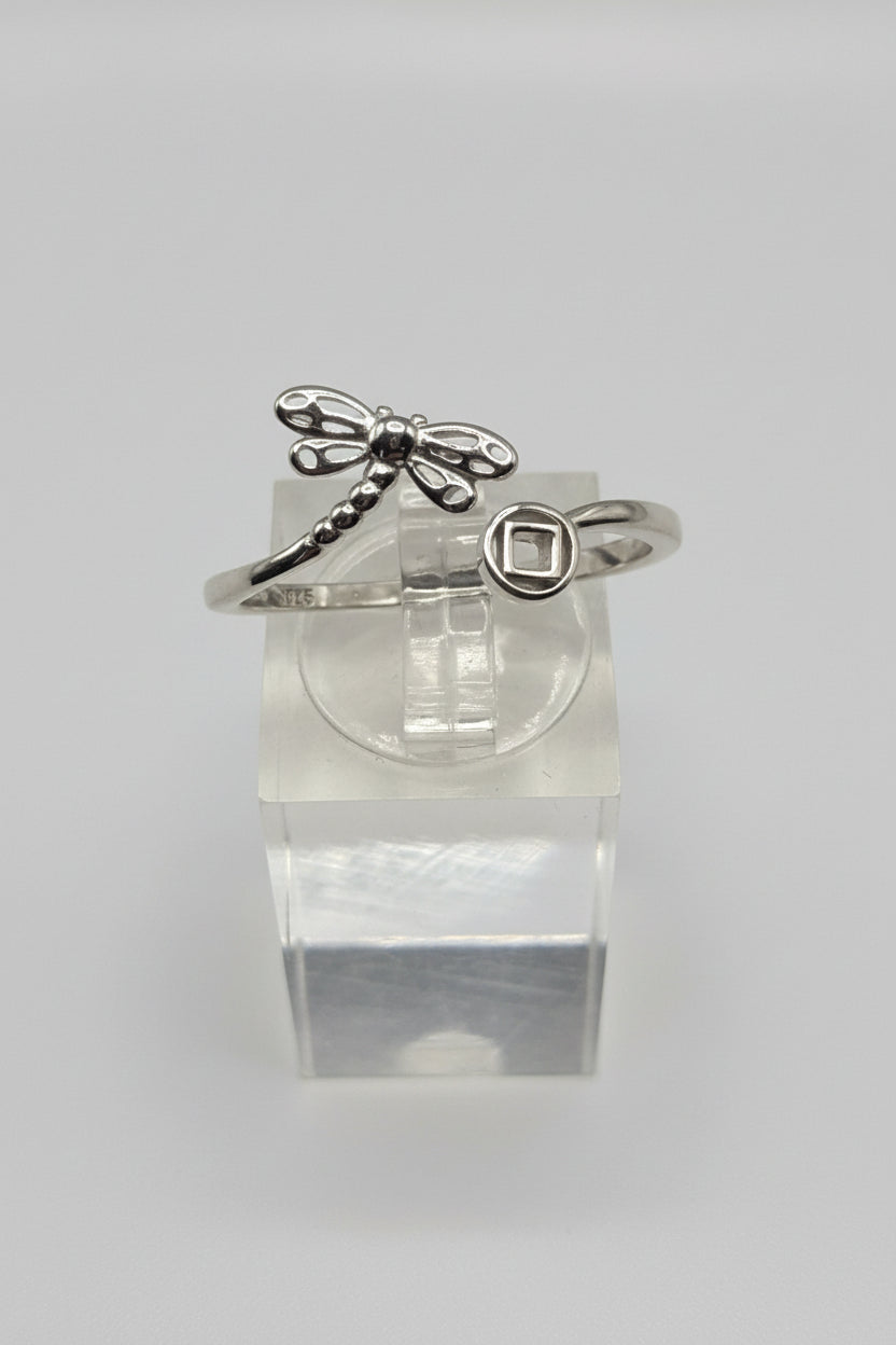 NA Service Symbol with Dragonfly Ring .925 Sterling Silver Ring