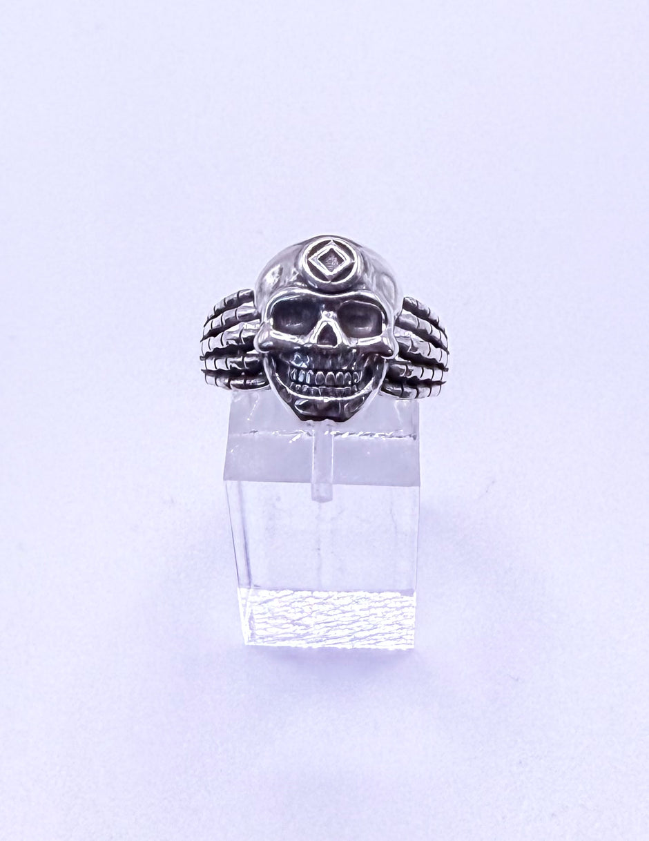 Skull with NA Service Symbol .925 Sterling silver