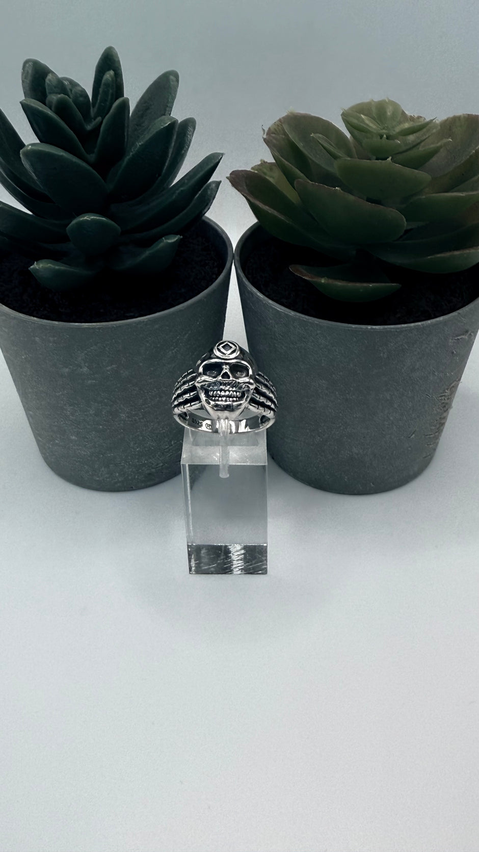 Skull with NA Service Symbol .925 Sterling silver