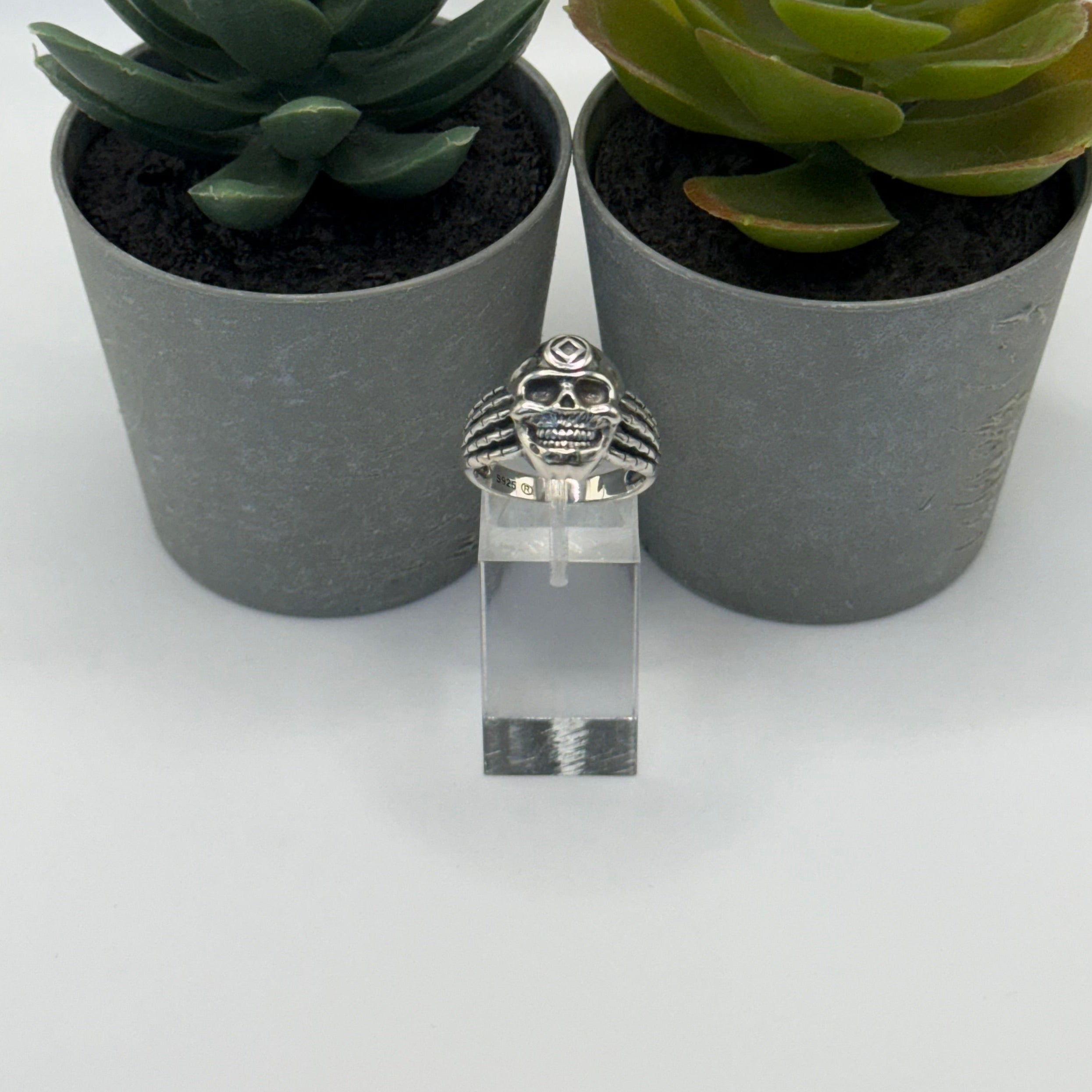 Skull with NA Service Symbol .925 Sterling silver