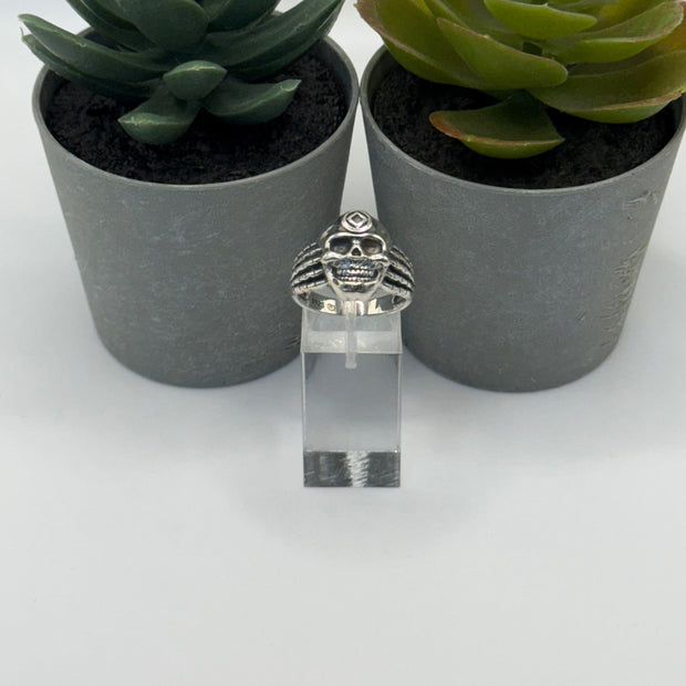 Skull with NA Service Symbol .925 Sterling silver