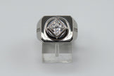 NA Service Symbol Ring with a large Cubic Zirconia Stone .925