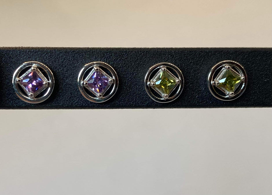Small Sterling Silver Stud NA Earrings with stones NAE-12 image 5