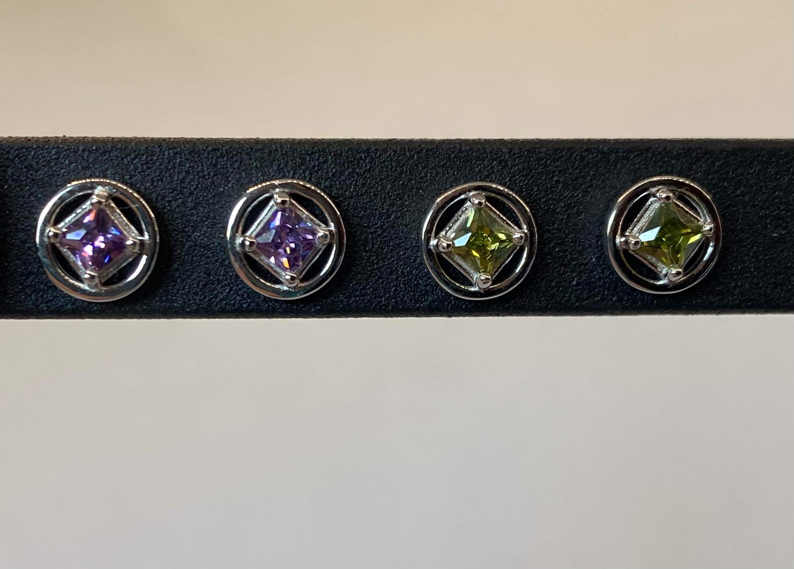 Small Sterling Silver Stud NA Earrings with stones NAE-12 image 5