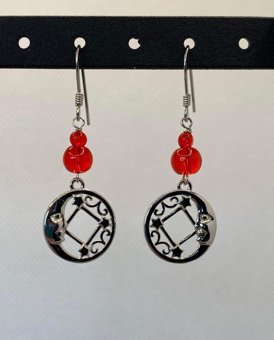 NA Service Symbol Dangling Earrings  with Moon NAE-11 image 0