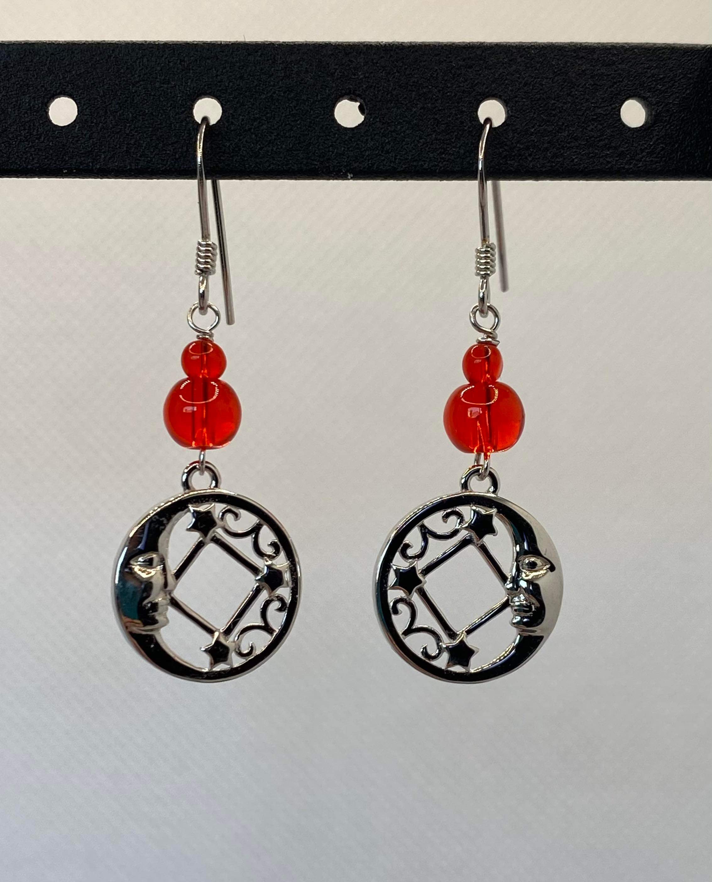 NA Service Symbol Dangling Earrings  with Moon NAE-11 image 0
