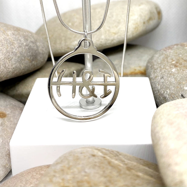 Large H&I Pendant .925 sterling silver image 0