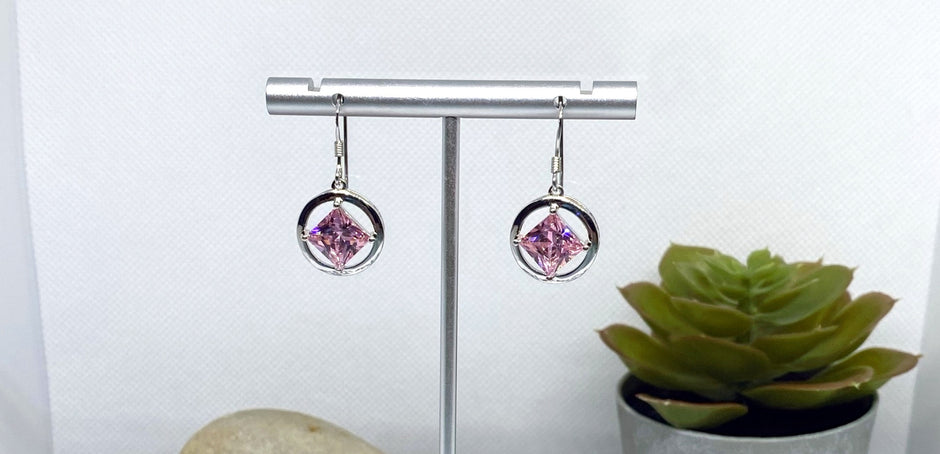 Medium Sterling Silver NA Earrings with stones NAE-08 image 5