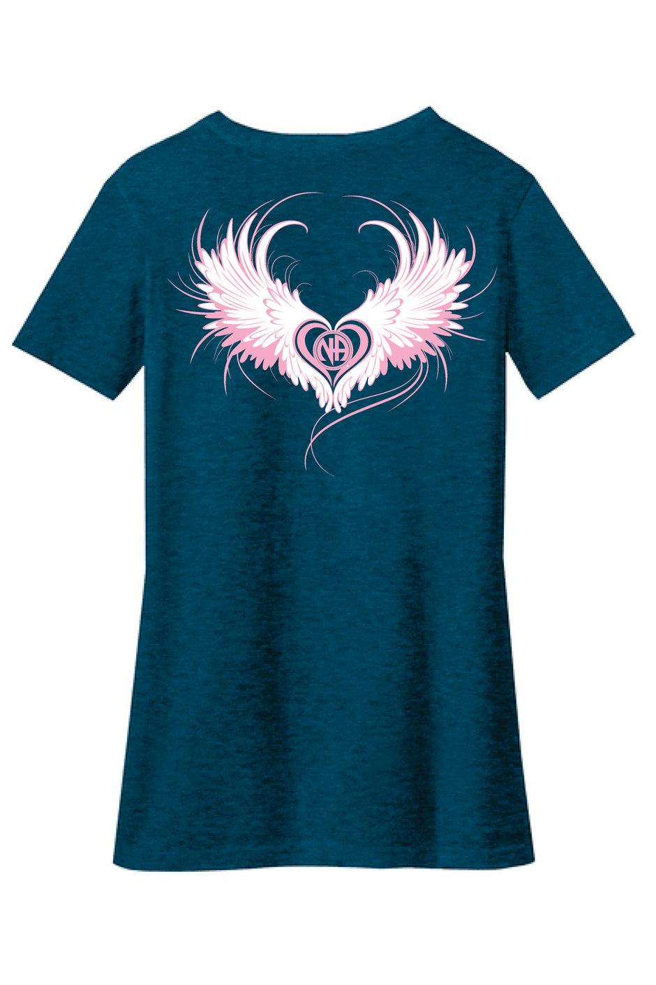 Women's V-neck Angel Wings T-shirt