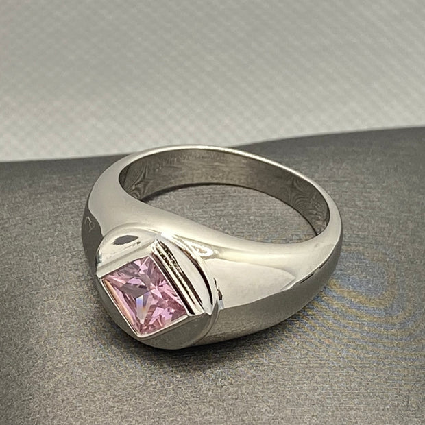 NA service symbol sterling silver ring with cubic zirconia NAR-26 image 0