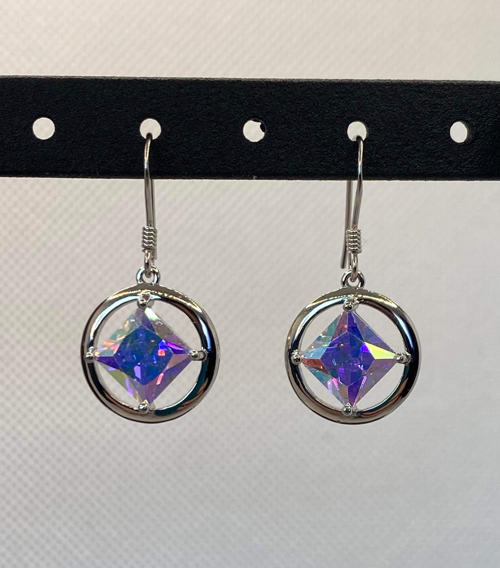 Medium Sterling Silver NA Earrings with stones NAE-08 image 11