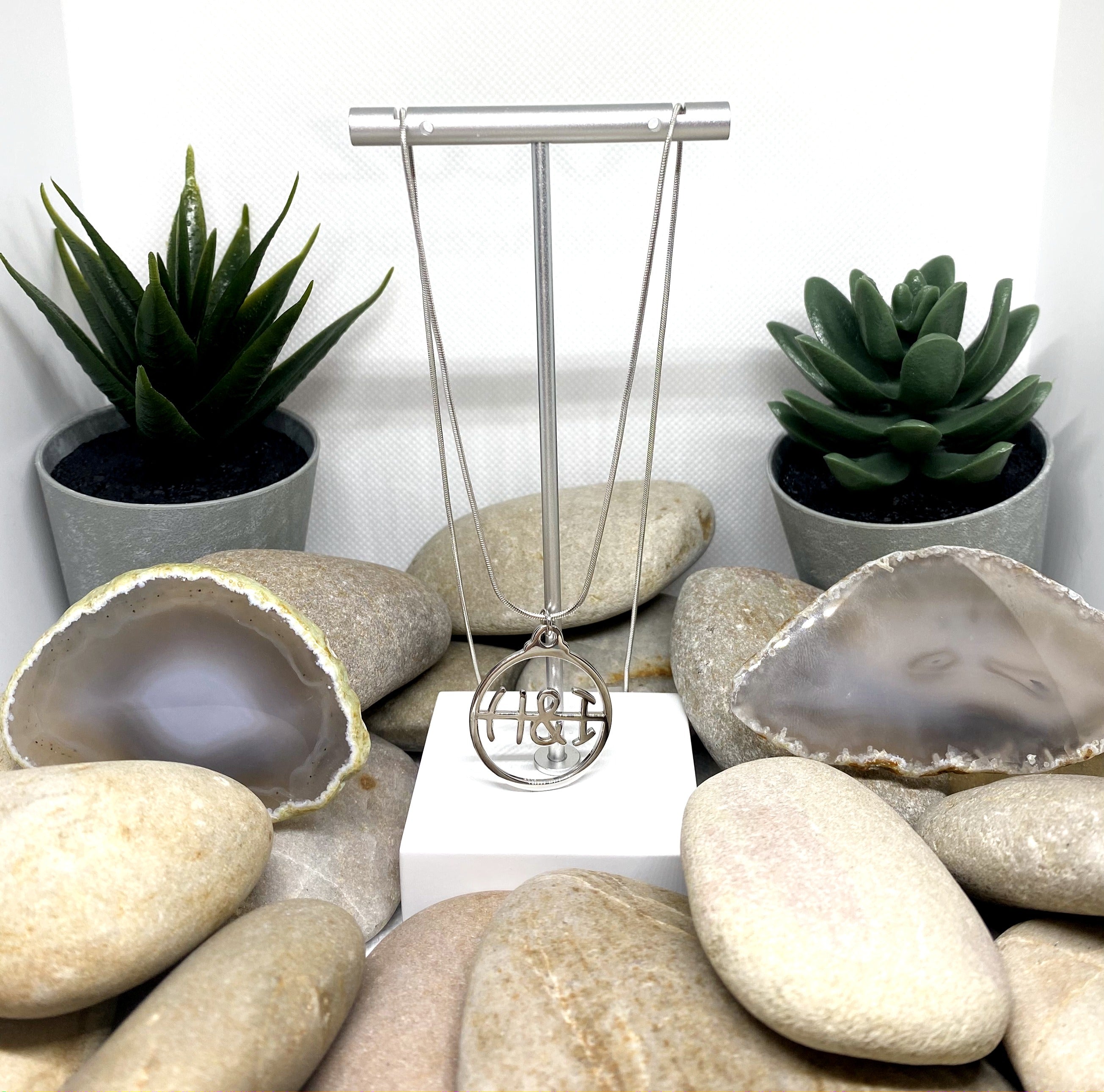 Large H&I Pendant .925 sterling silver image 1