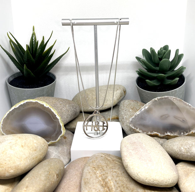 Large H&I Pendant .925 sterling silver image 1