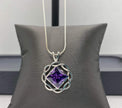 Medium Basket Weave Service Symbol Pendant with Birthstone .925 sterling silver image 8
