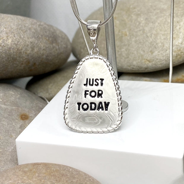 Small NA Just for Today Key Tag Pendant .925 sterling image 1