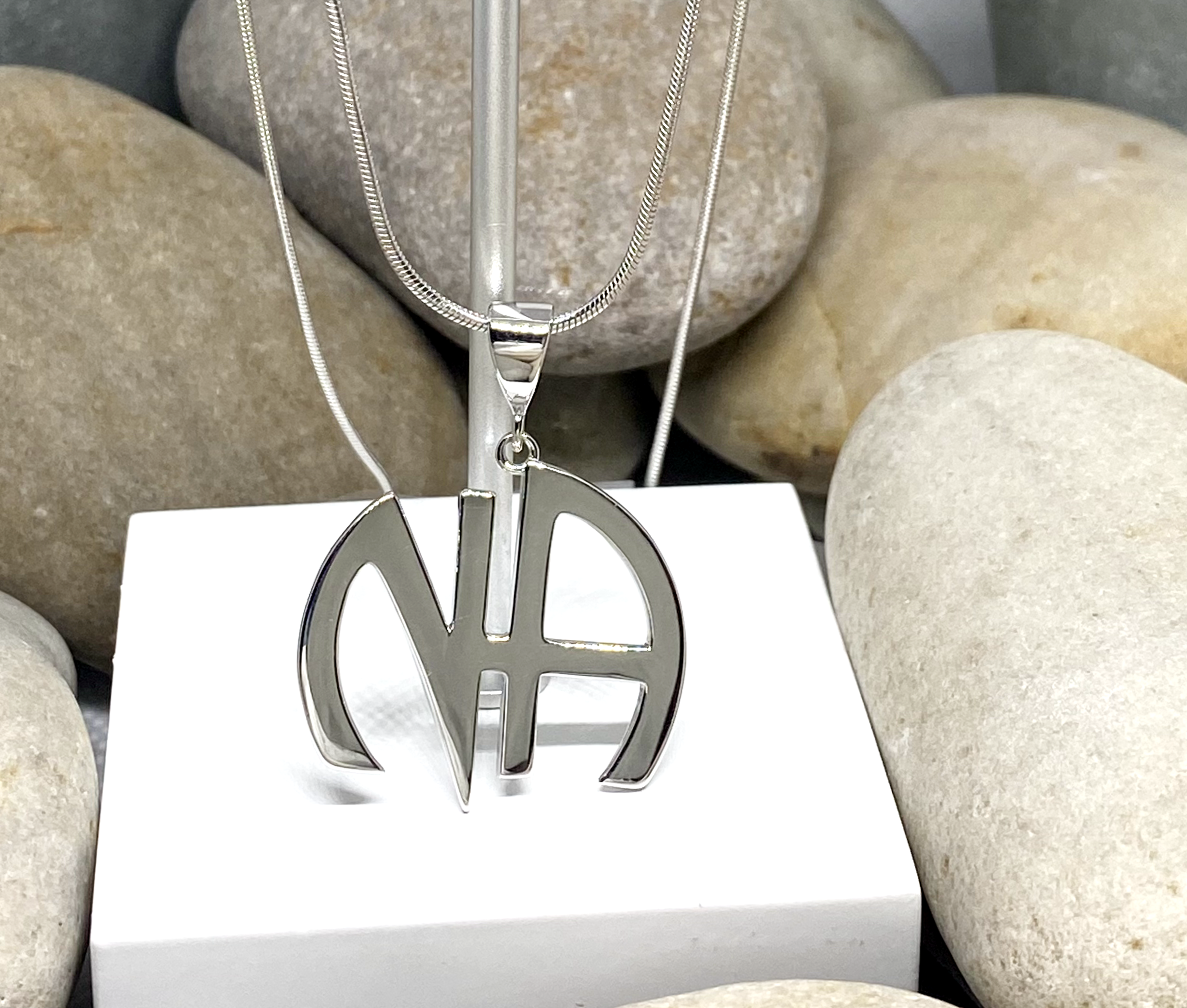 Large NA Pendant .925 sterling silver image 0