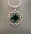 Medium Basket Weave Service Symbol Pendant with Birthstone .925 sterling silver image 2