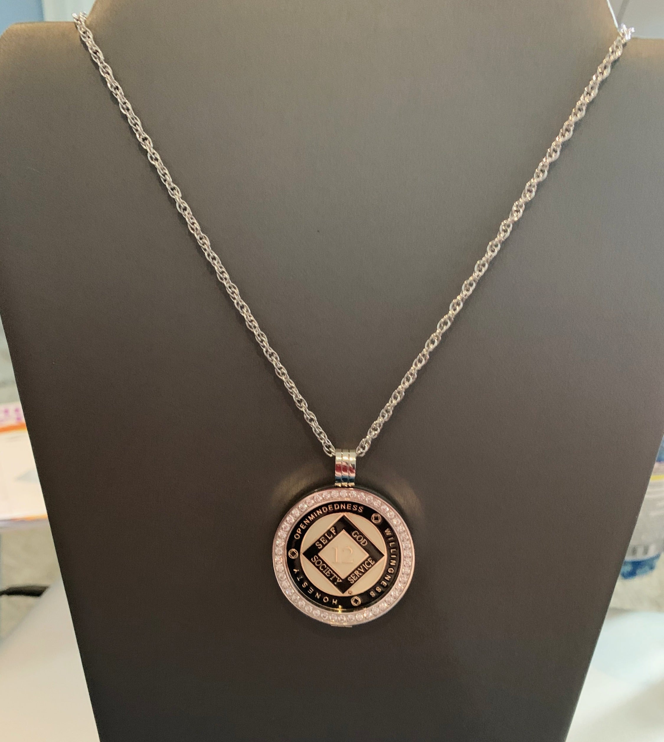 Bling Bezel with 24 inch necklace image 0