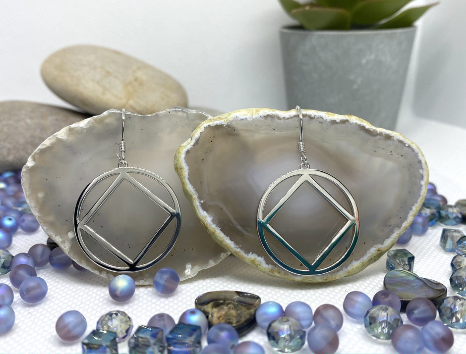 Large Sterling Silver .925 earrings with NA Service Symbol NAE-01 image 0