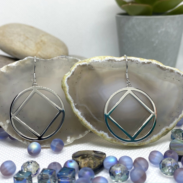 Large Sterling Silver .925 earrings with NA Service Symbol NAE-01 image 0