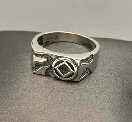 NA service symbol signet  sterling silver ring NAR-29 image 2