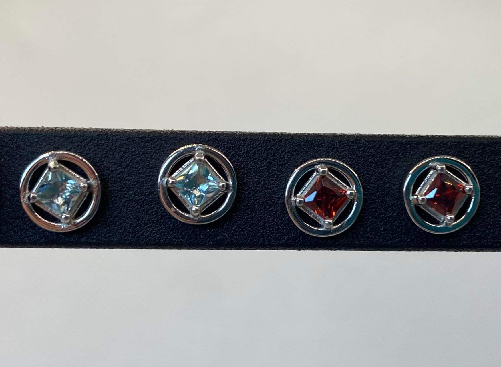 Small Sterling Silver Stud NA Earrings with stones NAE-12 image 1