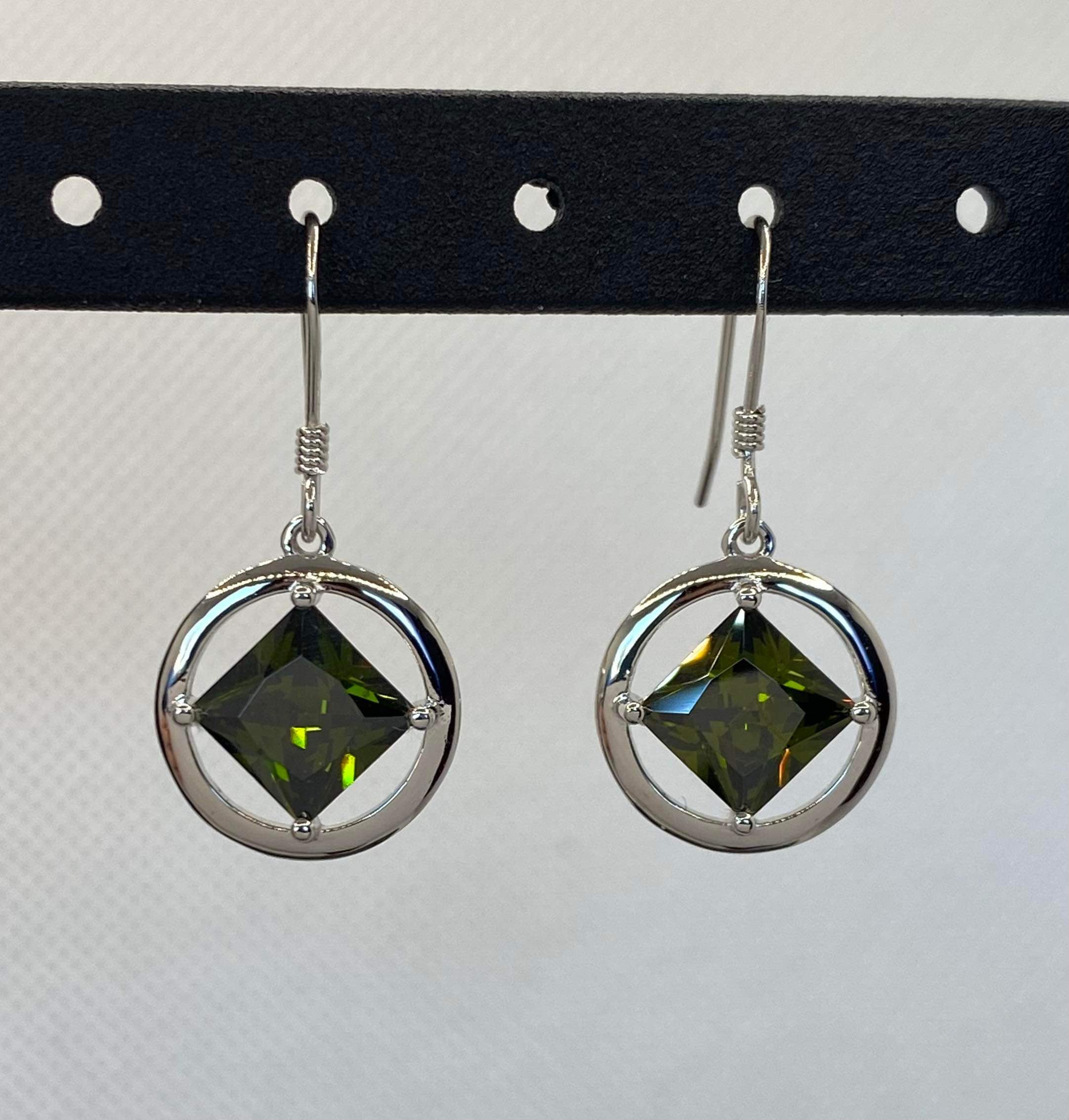 Medium Sterling Silver NA Earrings with stones NAE-08 image 10