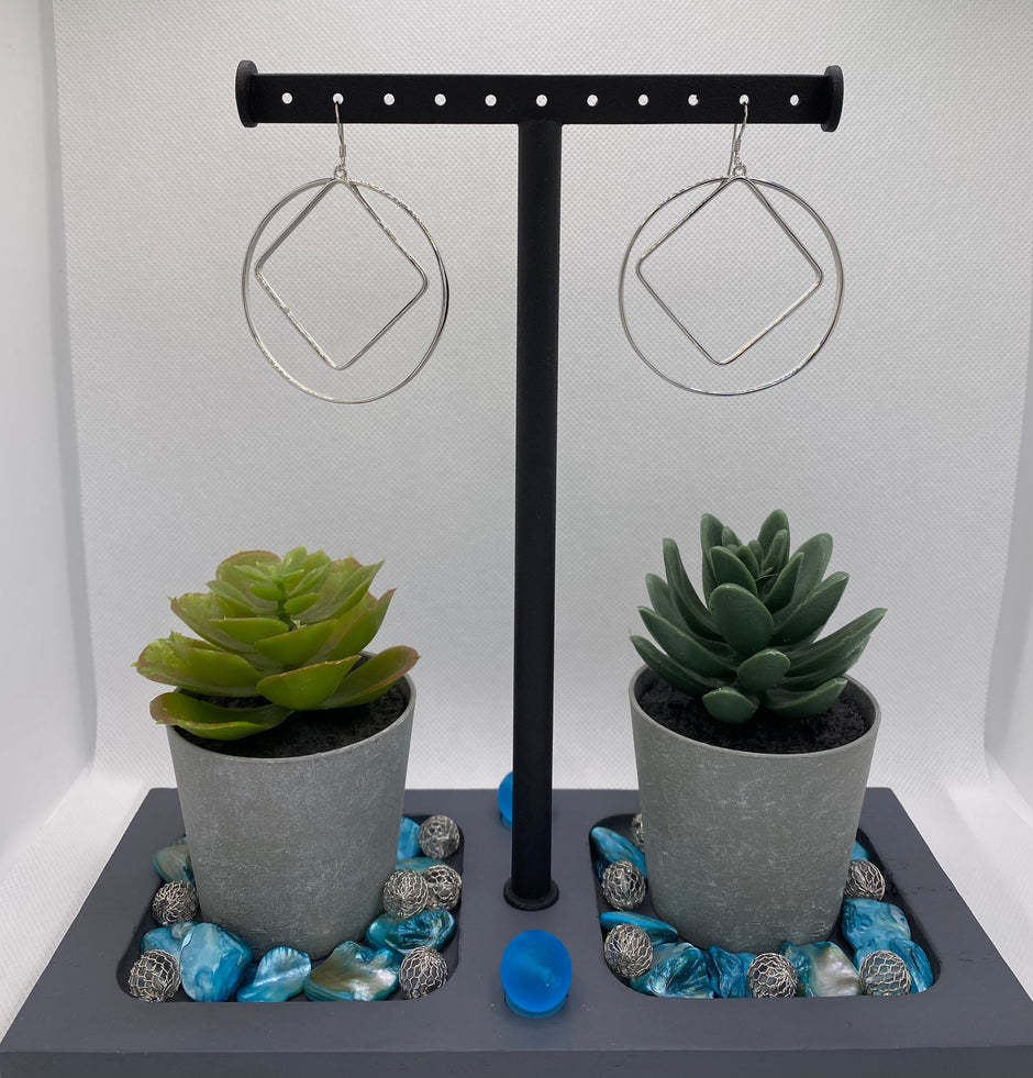 EX-Large Sterling Silver .925 earrings with NA Service Symbol NAE-07 image 0