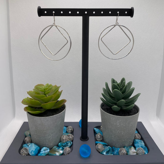 EX-Large Sterling Silver .925 earrings with NA Service Symbol NAE-07 image 0