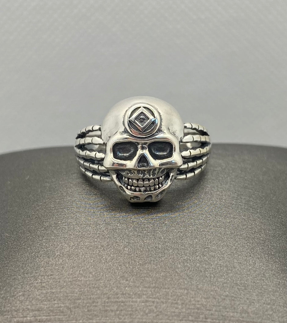 Skull with Service Symbol .925 Sterling silver NAR-30 image 0