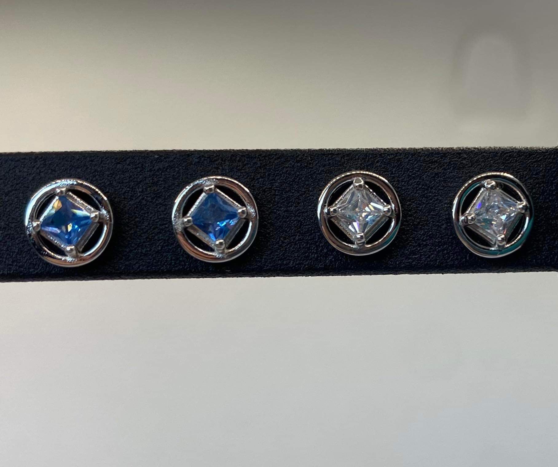 Small Sterling Silver Stud NA Earrings with stones NAE-12 image 0